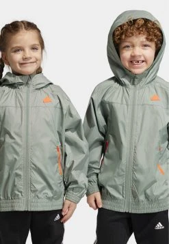 Adidas Sportswear U Ce Q2 Wb - Light Jacket - Silver Green/App Solar Red