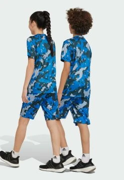 Adidas Sportswear Train Essentials Seasonal Aeroready Allover Pr - Shorts - Silver /Blue/Bright Royal/Arctic Night