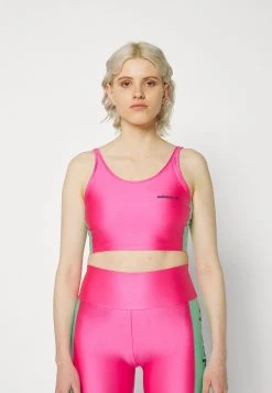 Adidas Originals Originals High Shine Halter Crop Top - Top - Pulse Magenta/Almost Yellow -Adidas Shop d1d4843c9bfd4a6b8afdf59c4eb5d25c