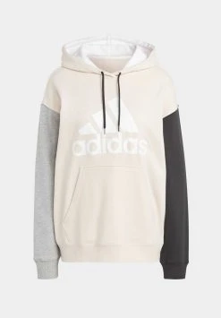 Adidas Sportswear Essentials Big Logo- Hoodie -Quartz White Black Medium Grey Heather -Adidas Shop d2a986b4a866470b9008d976056a2135
