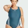 Adidas Sportswear 3-Stripes Plus Size - Swimsuit - Arctic Night White
