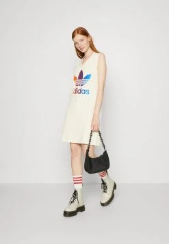 Adidas Originals Adicolor 70S V Neck Dress - Day Dress - White -Adidas Shop d90477a8198944bc99a514a9e0f2b910