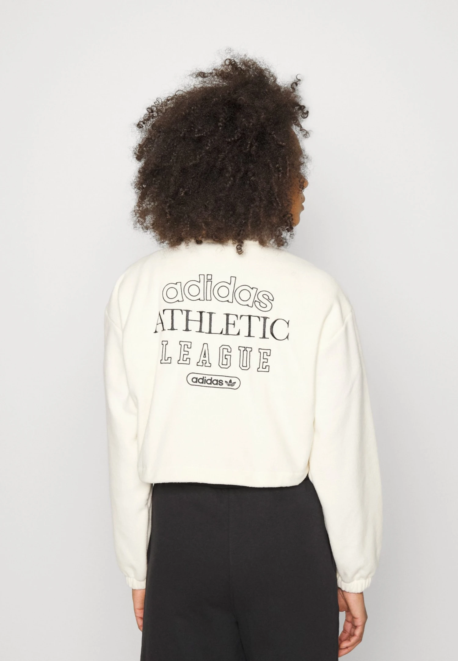 Adidas Originals Cropped - Fleece Jumper - White 7 Adidas Originals Cropped - Fleece Jumper - White - Image 5