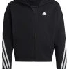 Adidas Sportswear Stripes Full Zip Hoodie - Zip-Up Sweatshirt - Black White -Adidas Shop daa1aba9f30b49239cb50fa44d79719f