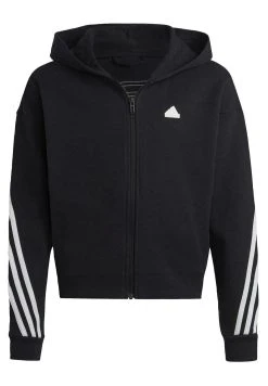 Adidas Sportswear Stripes Full Zip Hoodie - Zip-Up Sweatshirt - Black White