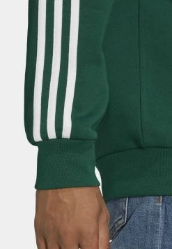 Adidas Originals 3-Stripes Crew - Sweatshirt - Dark Green -Adidas Shop dd6f932a2b9544f1bb53c8457f77c546