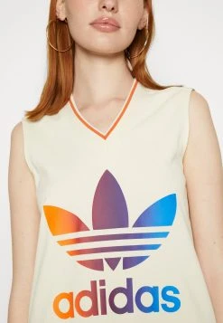 Adidas Originals Adicolor 70S V Neck Dress - Day Dress - White -Adidas Shop df514db2cdf44a41a5cf8f26df882e05