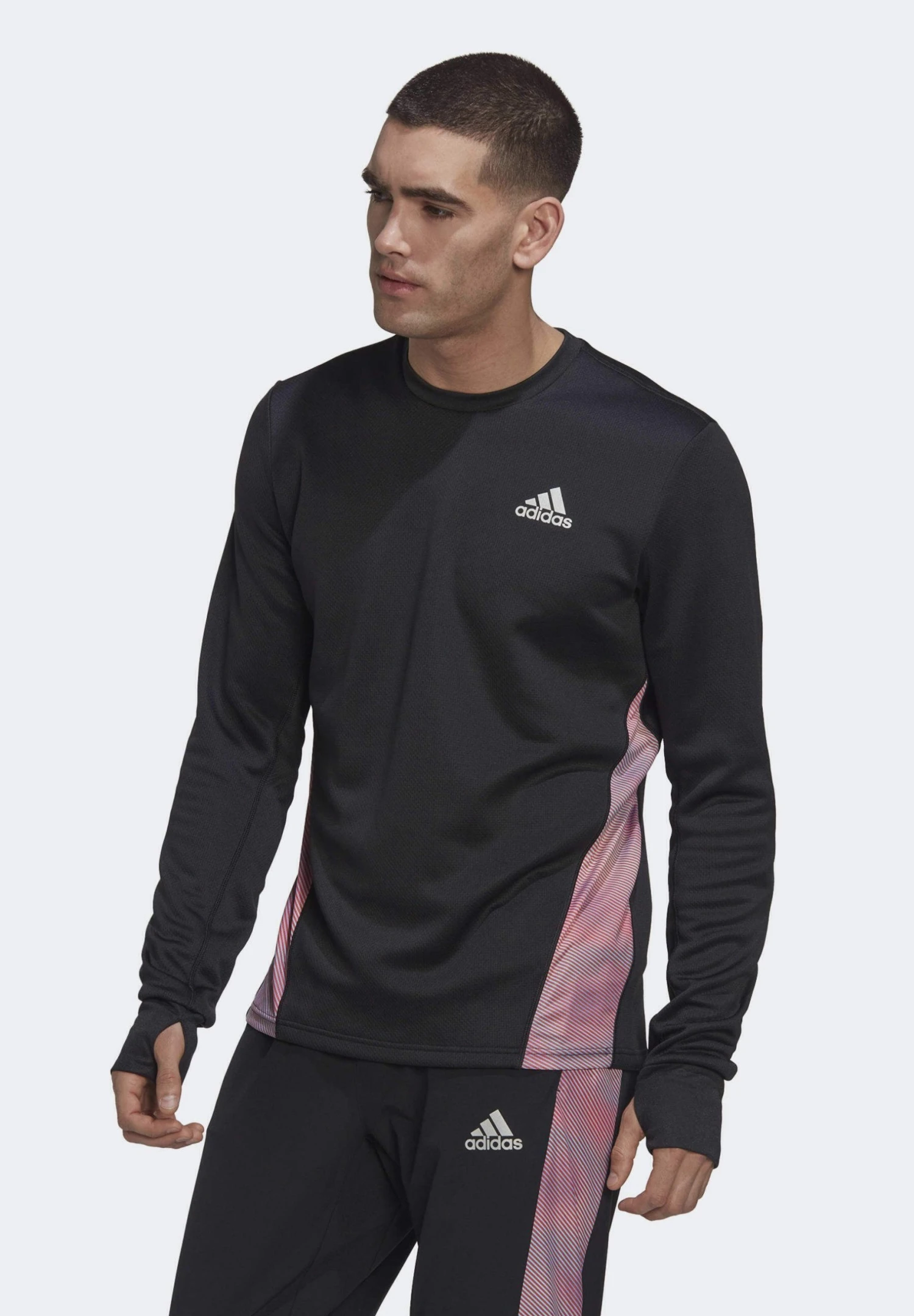 ADIDAS PERFORMANCE Own The Run Colorblock- Sweatshirt - Black/Multicolor Semi Impact/Orange 3 ADIDAS PERFORMANCE Own The Run Colorblock- Sweatshirt - Black/Multicolor Semi Impact/Orange