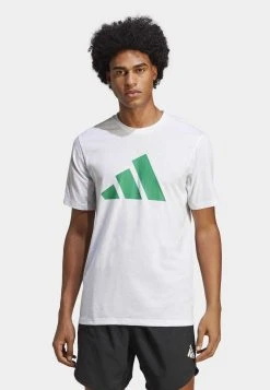 ADIDAS PERFORMANCE Tr-Es Fr Logo T - Print T-Shirt - White/Court Green