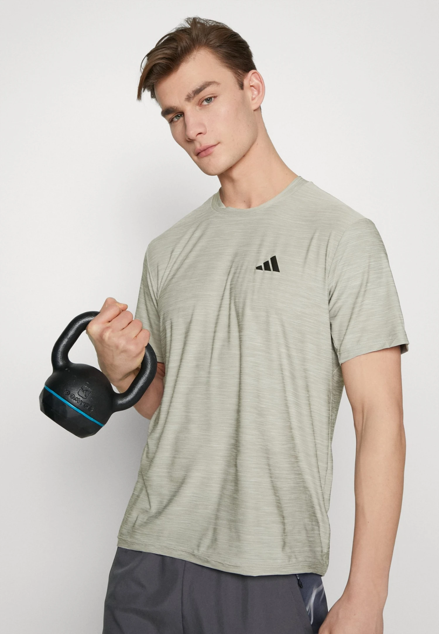 ADIDAS PERFORMANCE Sports T-Shirt - Solid Grey/White/Black 6 ADIDAS PERFORMANCE Sports T-Shirt - Solid Grey/White/Black - Image 4