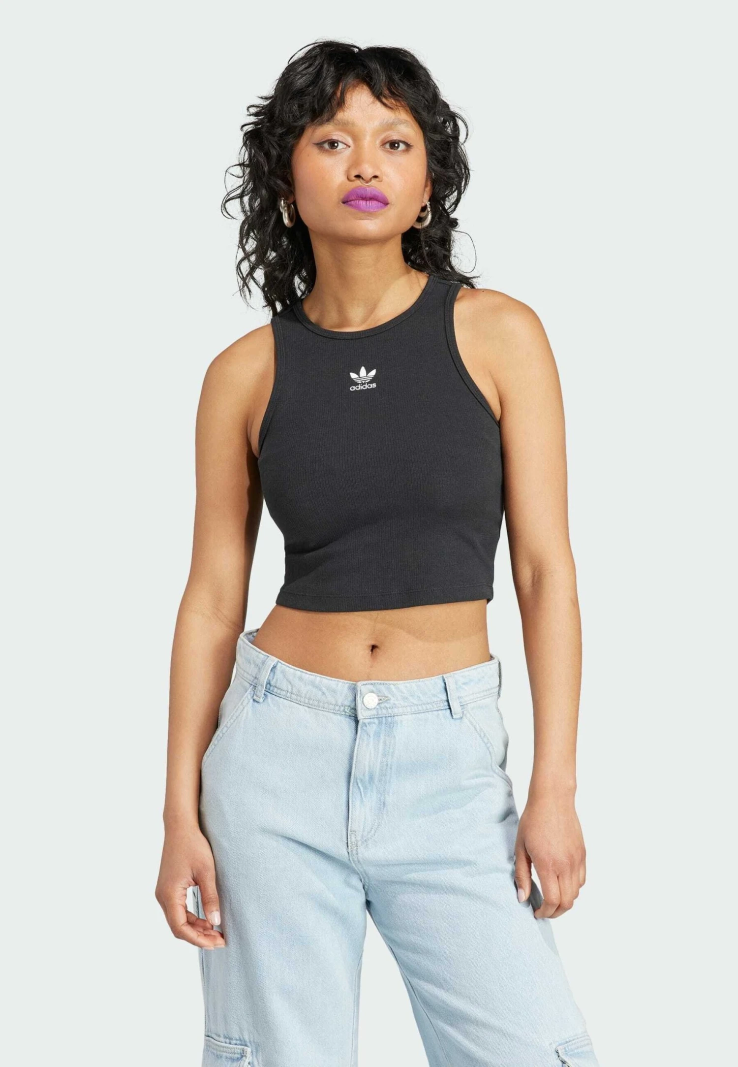 Adidas Originals Essentials Rib Tank Top - Top - Black 3 Adidas Originals Essentials Rib Tank Top - Top - Black